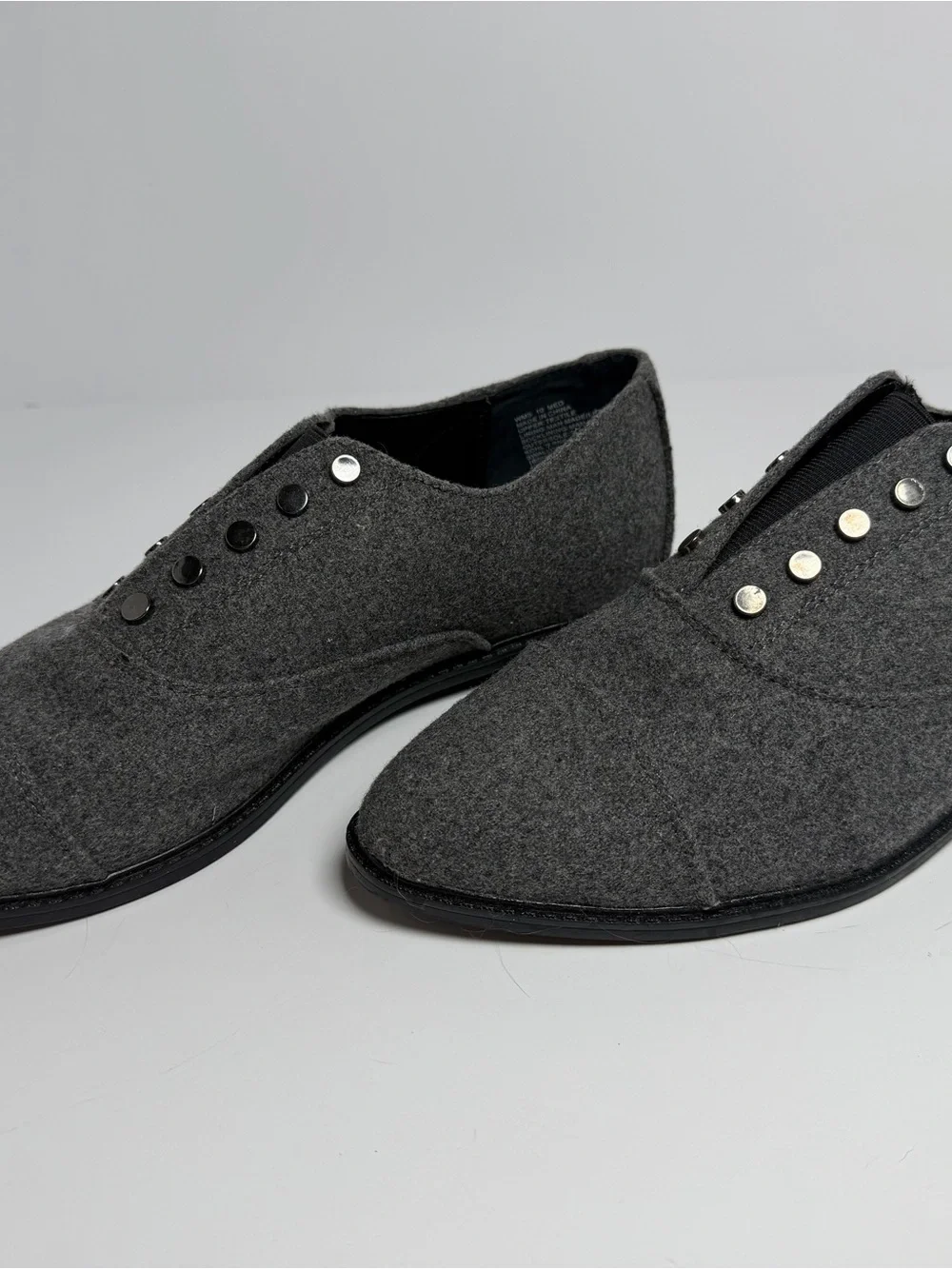 Simply Vera Vera Wang Gray Wool-Style Slip-On Flats 10